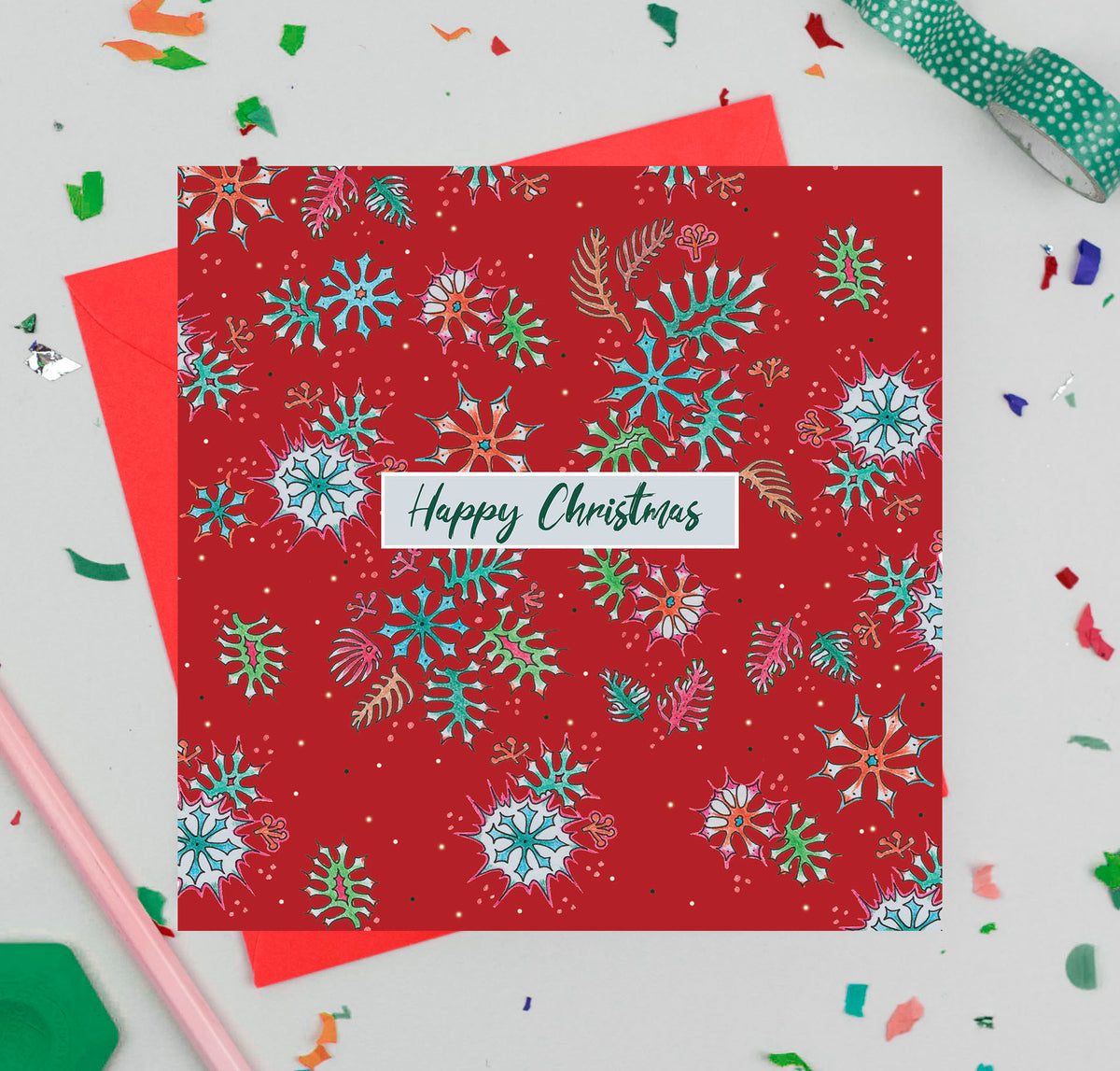 Floral Hand Drawn Mixed Pack Of 12 Blank Christmas Cards