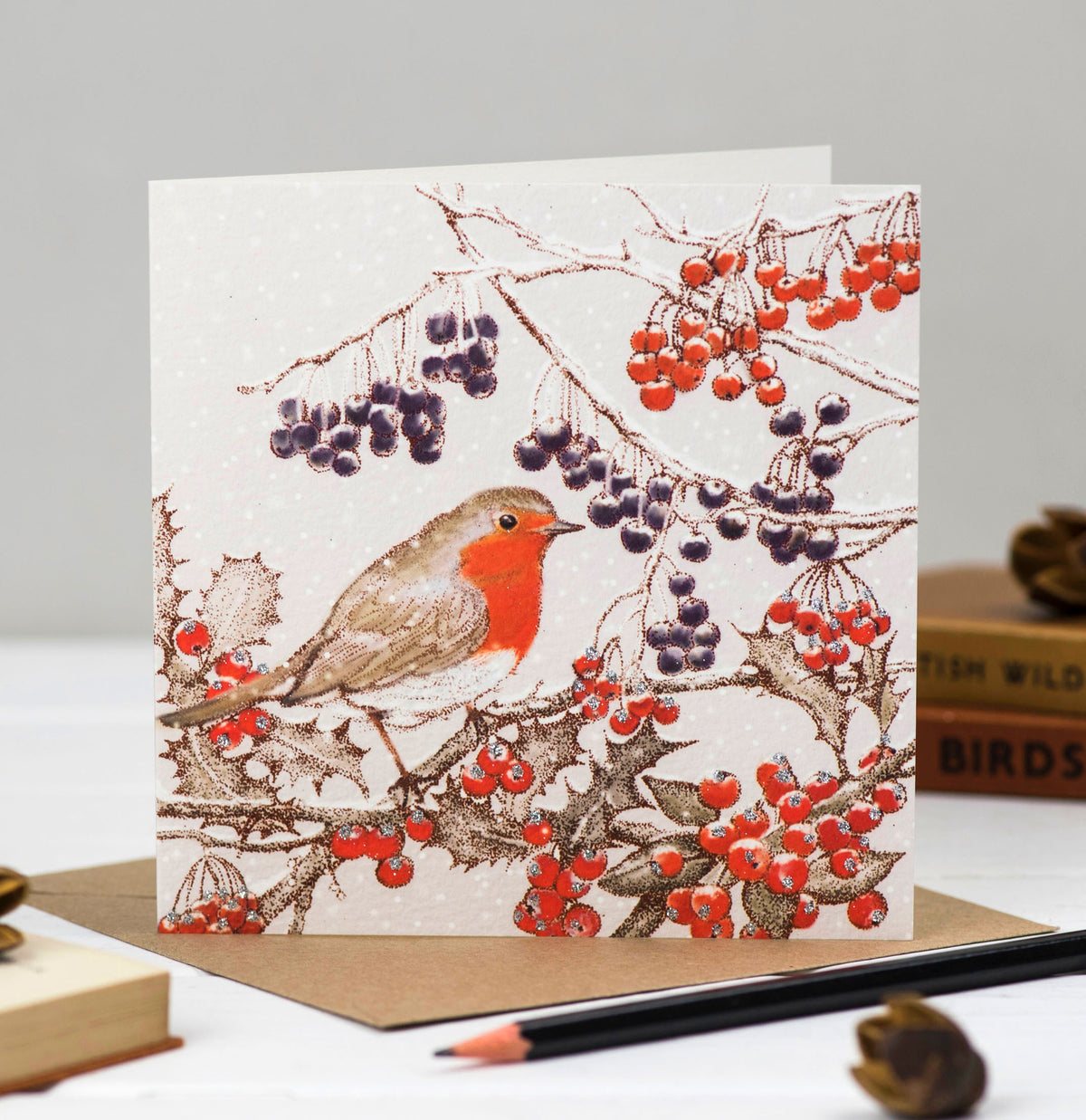 Hand Finished Jolly Robins Hand Drawn Mixed Pack Of 10 Blank Christmas Cards
