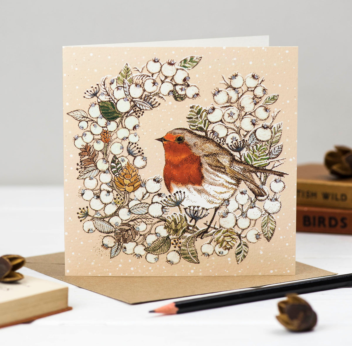 Hand Finished Jolly Robins Hand Drawn Mixed Pack Of 10 Blank Christmas Cards