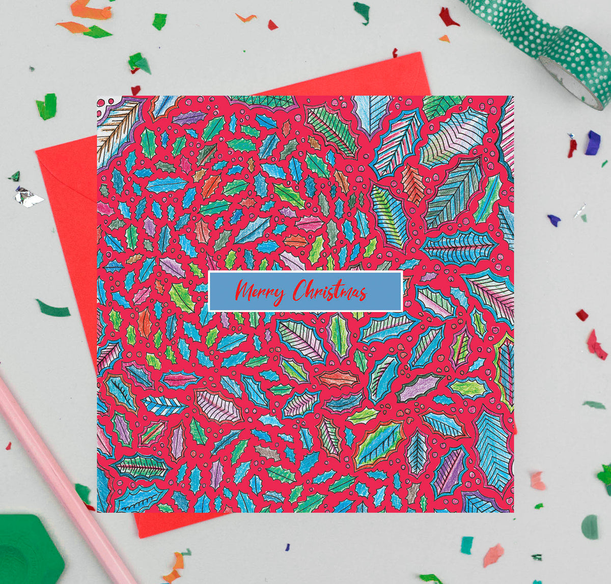 Blossom Hand Drawn Mixed Pack Of 12 Blank Christmas Cards