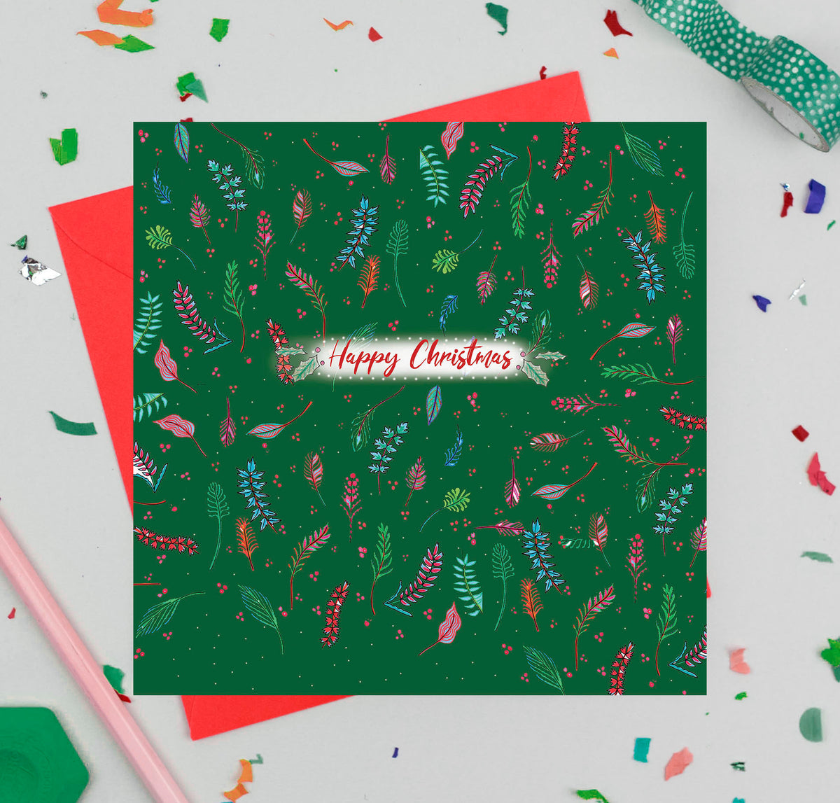 Blossom Hand Drawn Mixed Pack Of 12 Blank Christmas Cards
