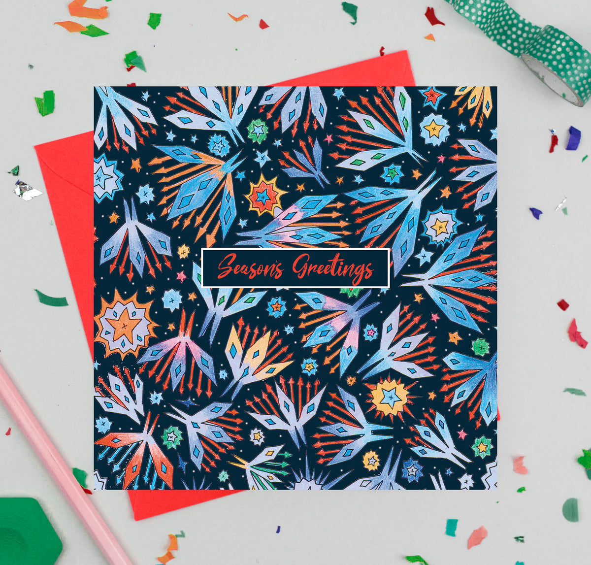 Blossom Hand Drawn Mixed Pack Of 12 Blank Christmas Cards