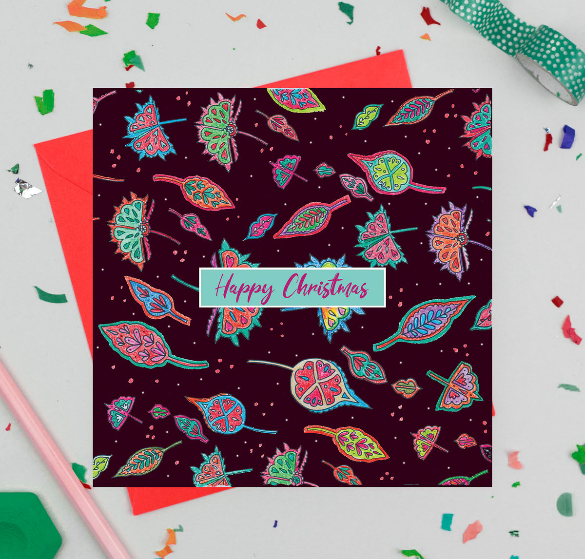 Blossom Hand Drawn Mixed Pack Of 12 Blank Christmas Cards
