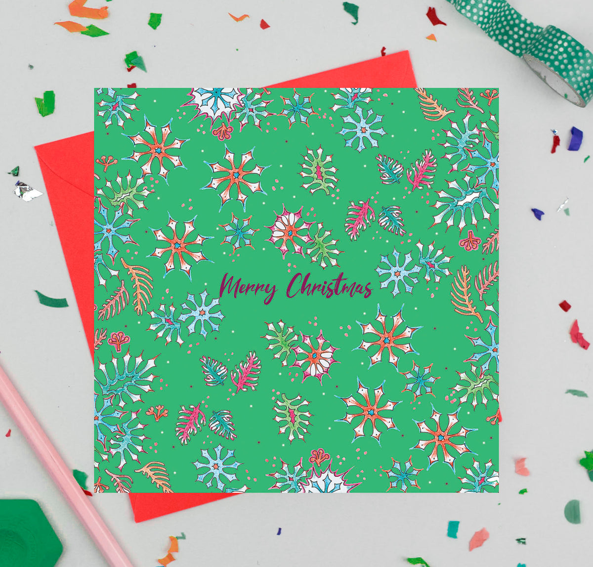 Blossom Hand Drawn Mixed Pack Of 12 Blank Christmas Cards