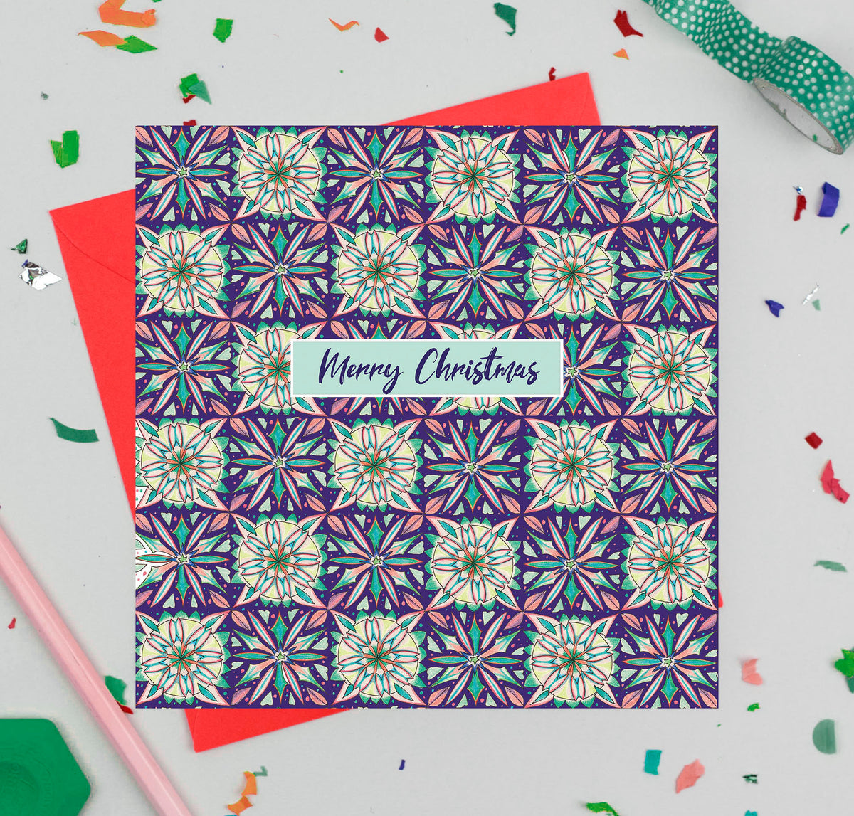Floral Hand Drawn Mixed Pack Of 12 Blank Christmas Cards