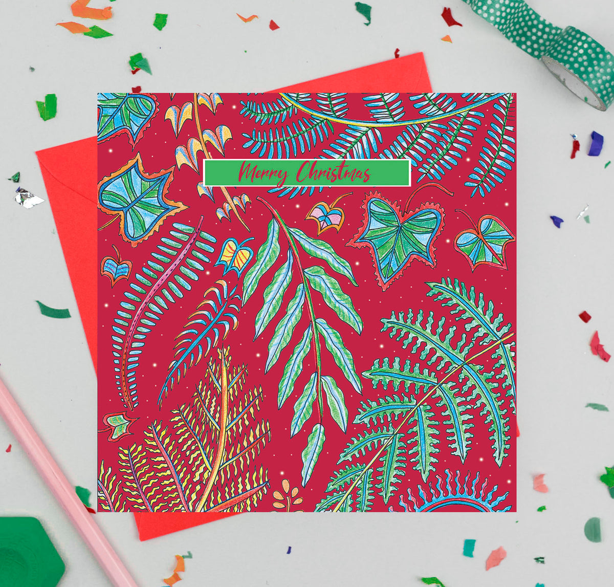 Floral Hand Drawn Mixed Pack Of 12 Blank Christmas Cards