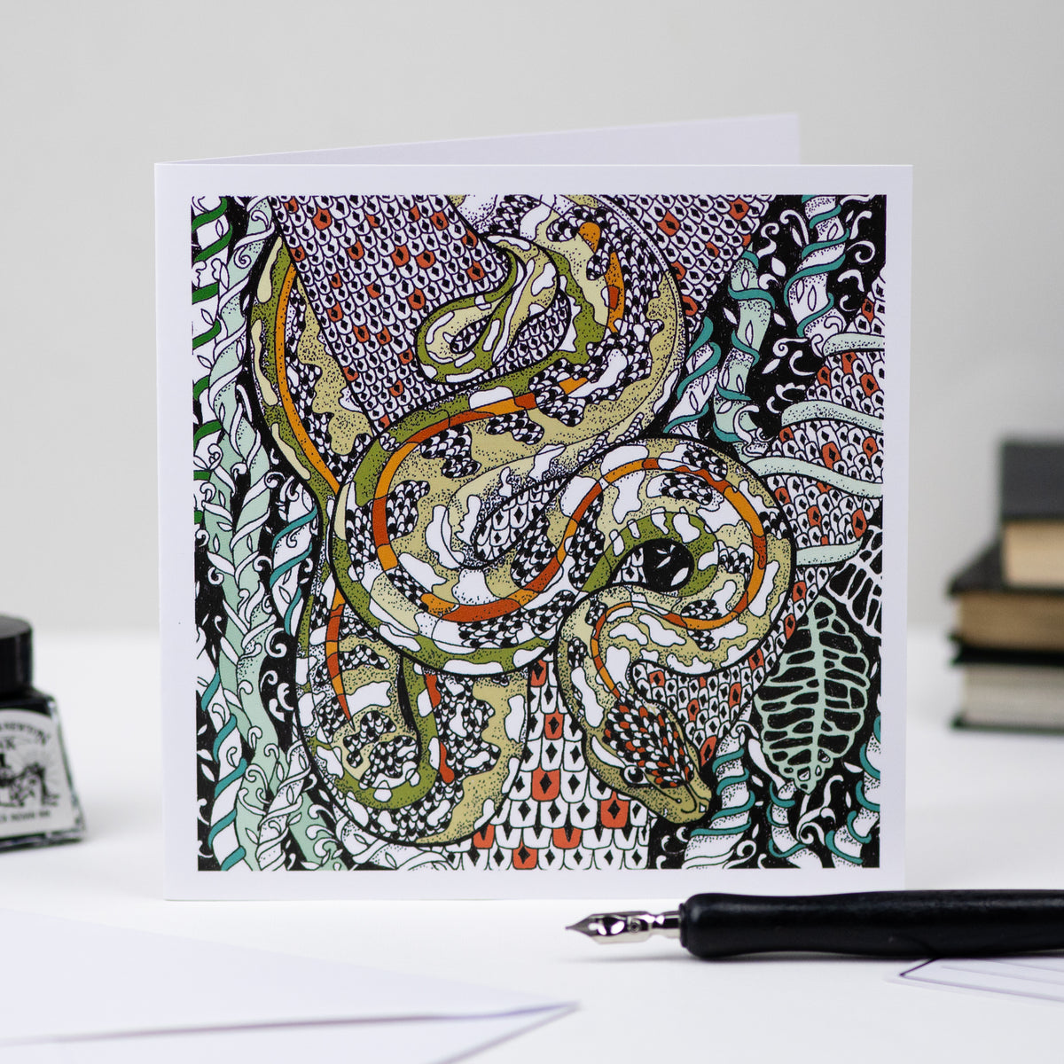 Mixed Pack Ten Animal Zentangle Art Blank Greeting Cards