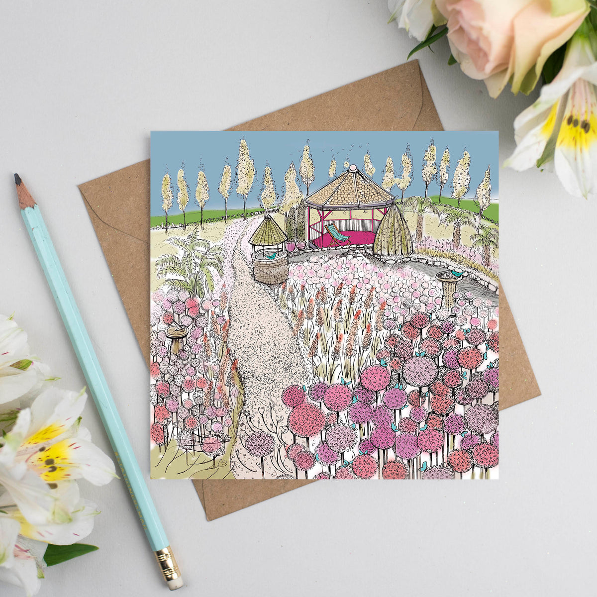 Hand Finished Floral Mixed Pack Of Ten Blank Greeting Cards