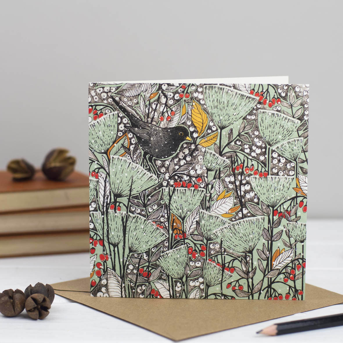 Hand Finished Winter Garden Hand Drawn Mixed Pack Of 10 Blank Christmas Cards