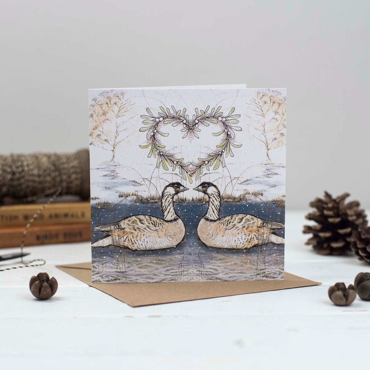 Hand Finished Christmas Couples Hand Drawn Mixed Pack Of 10 Blank Cards