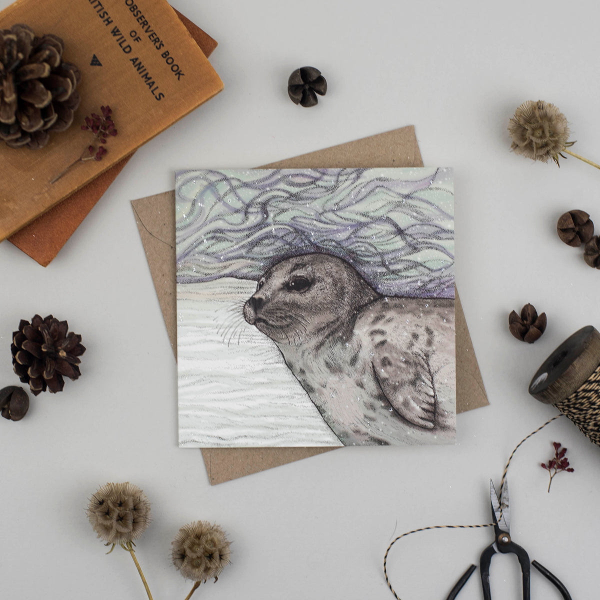 Seal Pup Hand Drawn Blank Art Nature Greeting Card