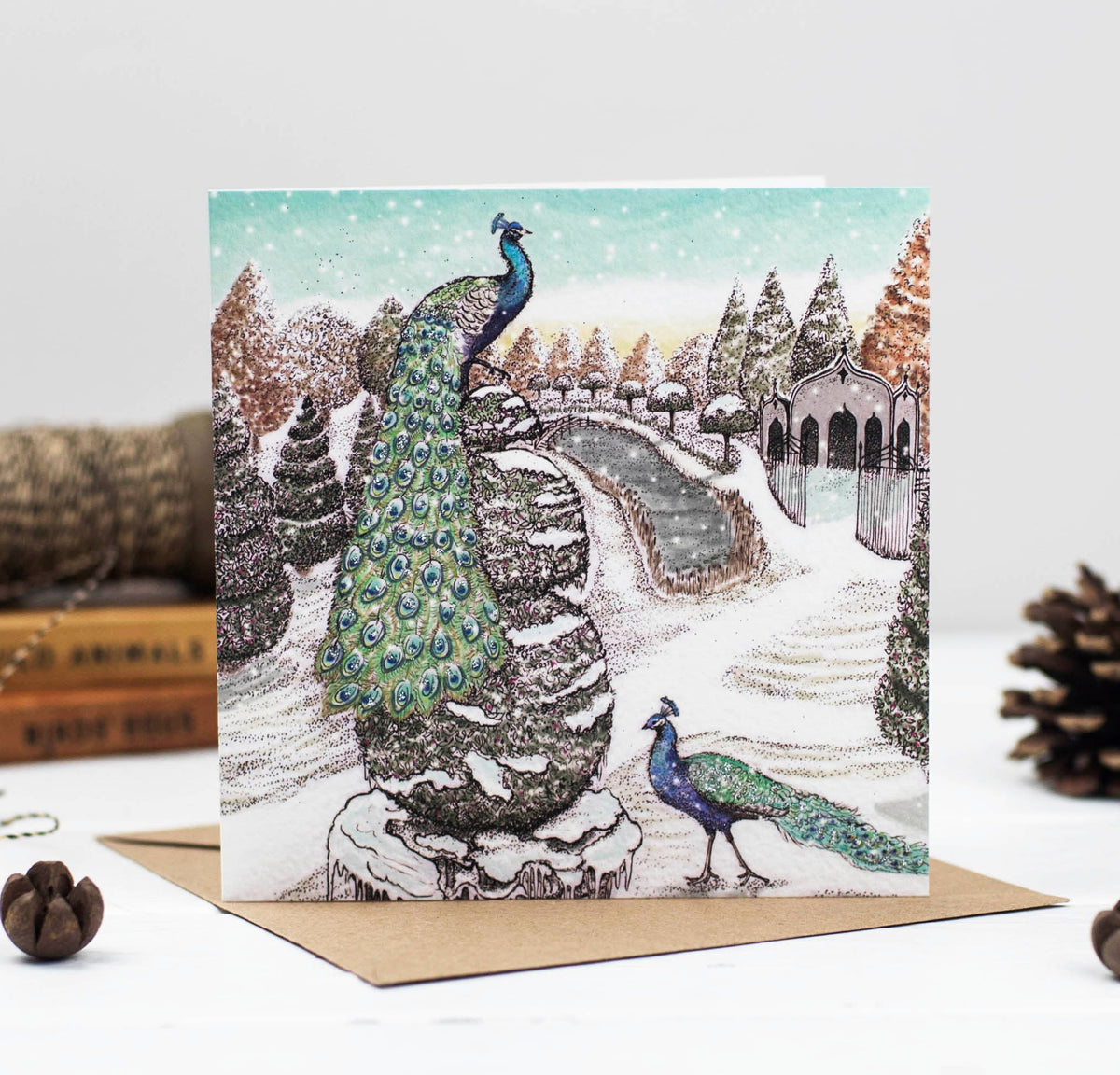 Hand Finished Christmas Couples Hand Drawn Mixed Pack Of 10 Blank Cards