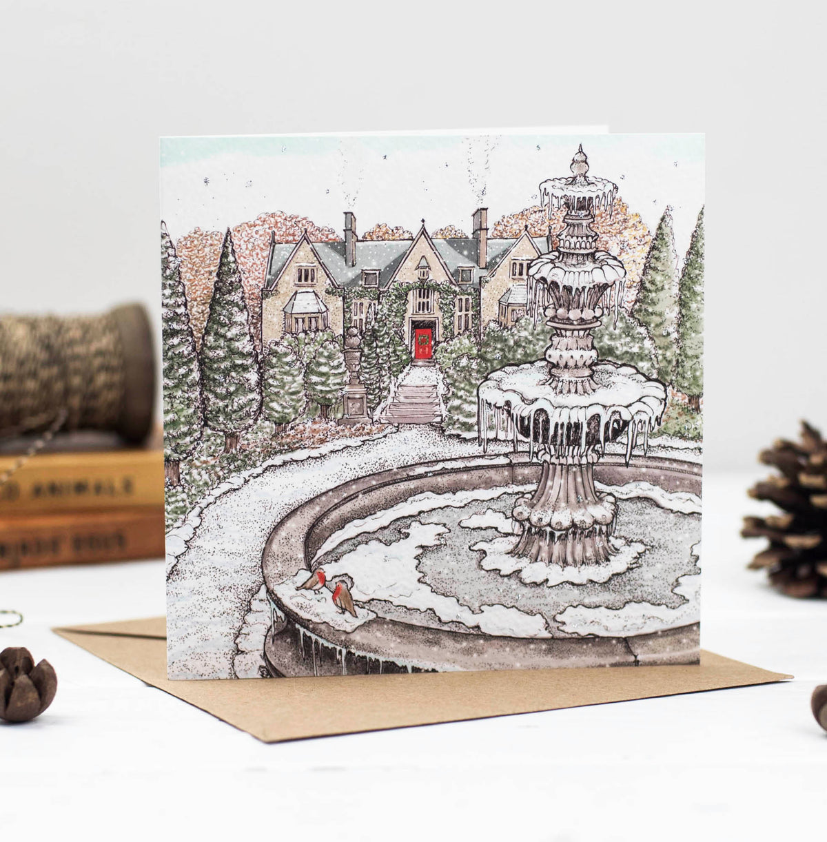 Hand Finished Winter Garden Hand Drawn Mixed Pack Of 10 Blank Christmas Cards