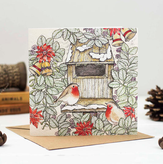 Hand Finished Jolly Robins Hand Drawn Mixed Pack Of 10 Blank Christmas Cards