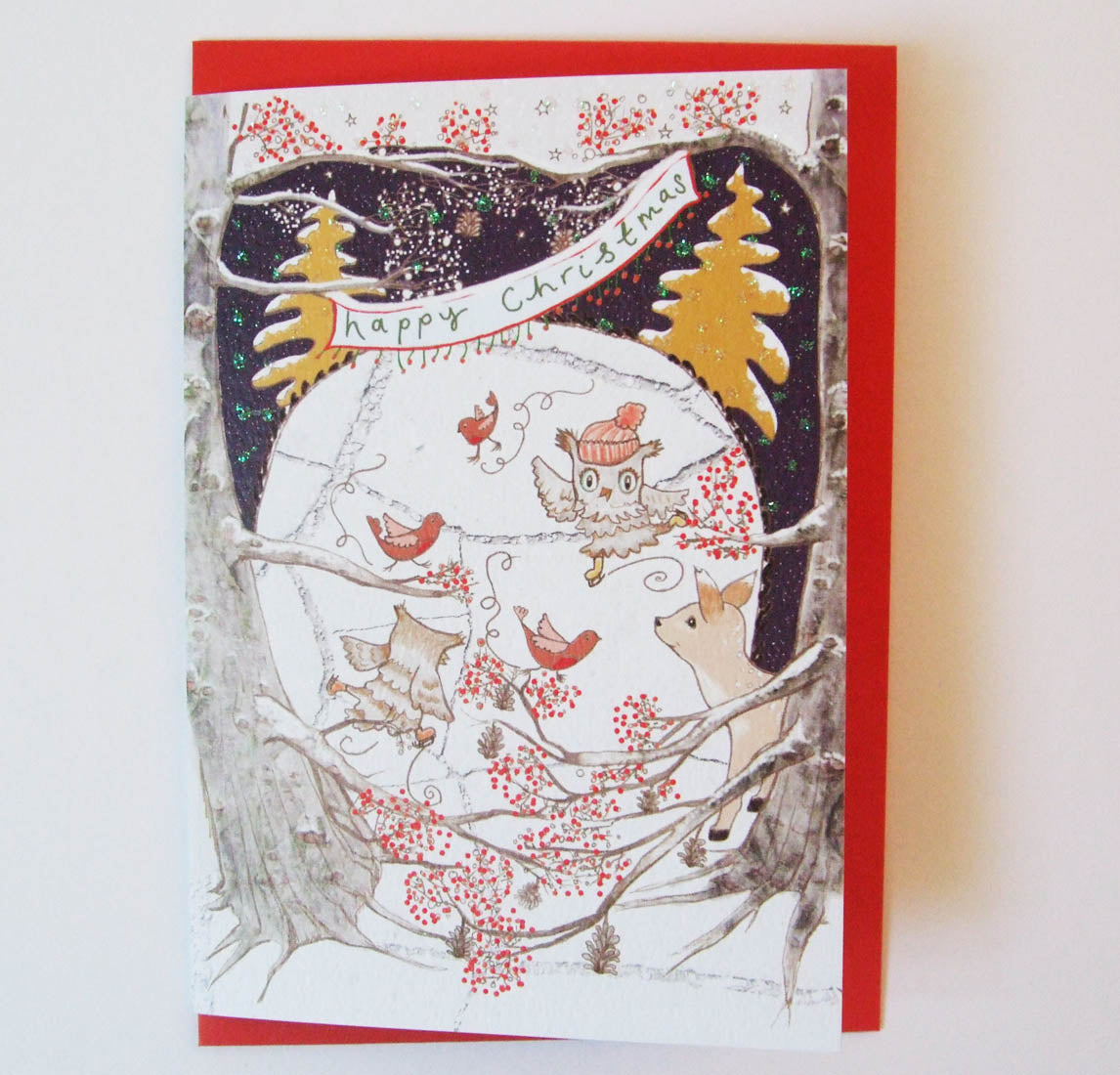 Hand Finished Wildwood Mixed Pack Of Eight Blank Christmas Cards