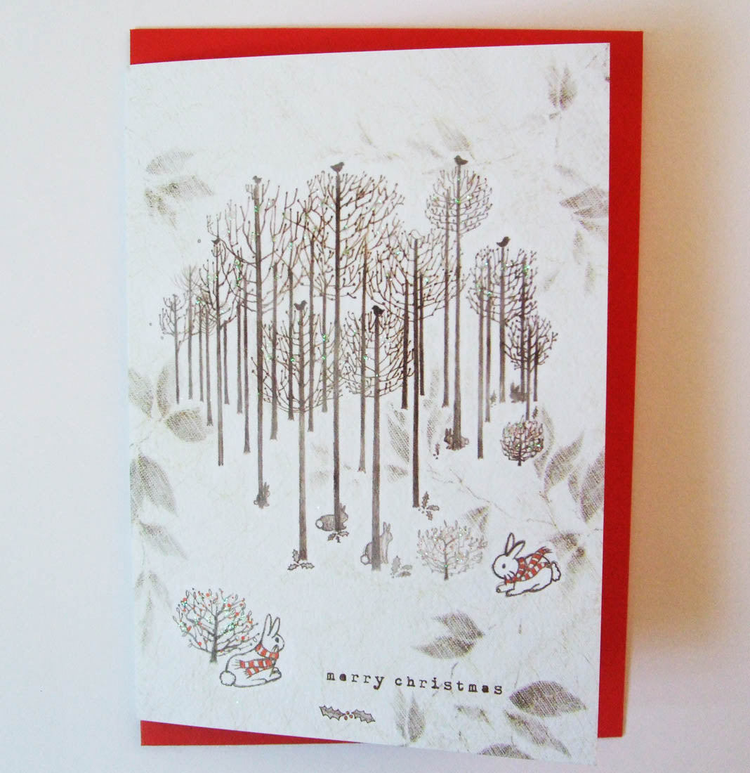 Hand Finished Wildwood Mixed Pack Of Eight Blank Christmas Cards