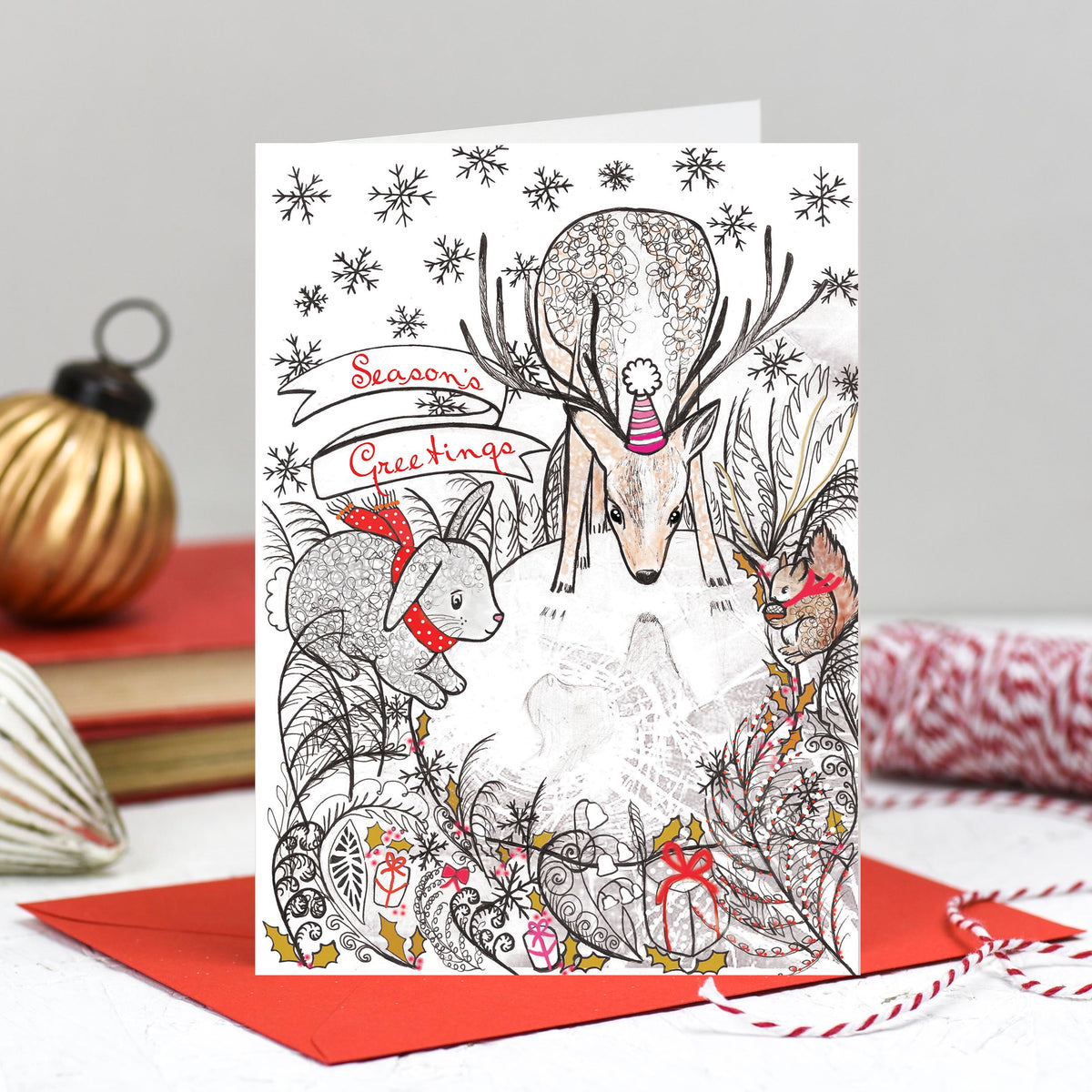 Snowy Wildwood Hand Finished Mixed Pack Of Eight Blank Christmas Cards