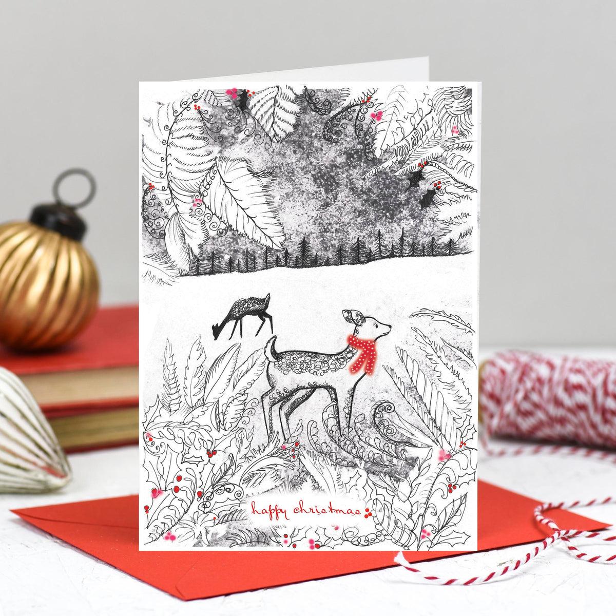 Snowy Wildwood Hand Finished Mixed Pack Of Eight Blank Christmas Cards