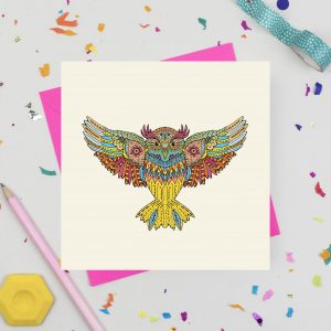 Owl Motif Greeting Card